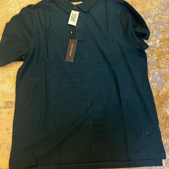 Nifty Genius Nicklaus Striped Polo short sleeved cotton blend green & black XXL - Picture 1 of 5